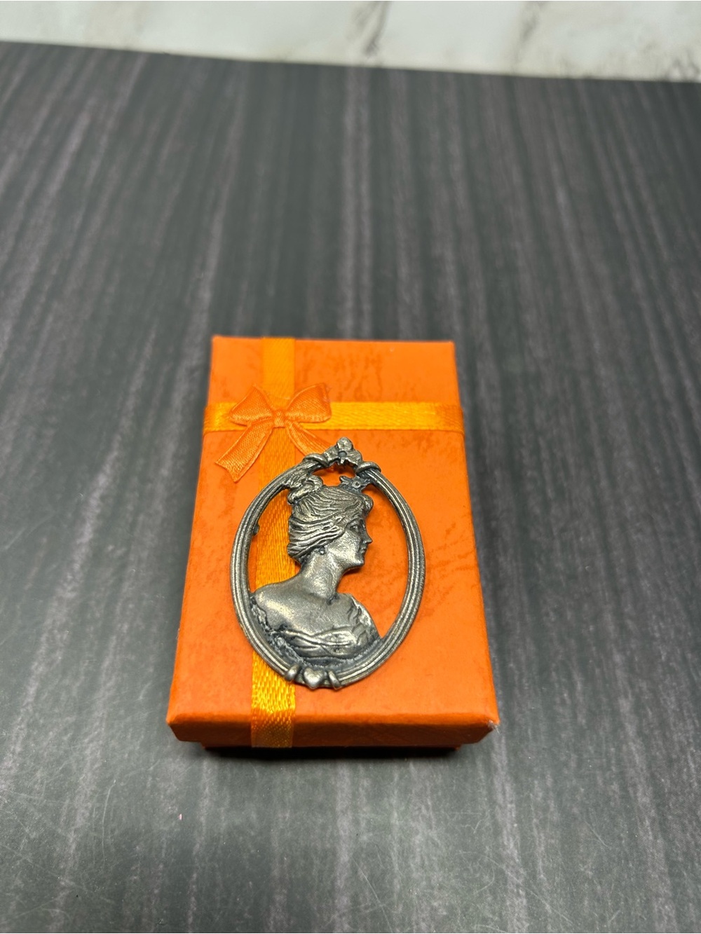 Antique Sterling Silver Pendant Victorian Woman Cameo Art Nouveau
